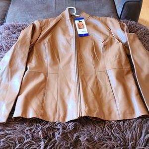 Faux Tan Leather Jacket